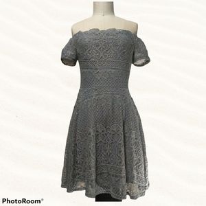 Junior Rewind Off Shoulder Lace Dress